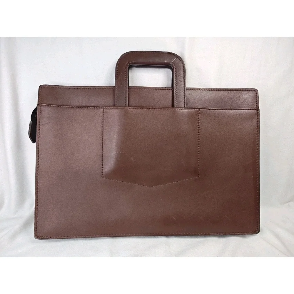 VTG Pegasus Leather Document Case Briefcase Bag Top Grain Cowhide Brown USA‎